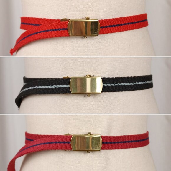 Vintage Accessories - Vintage Canvas Web Belt Grouping (3), Up to 31”